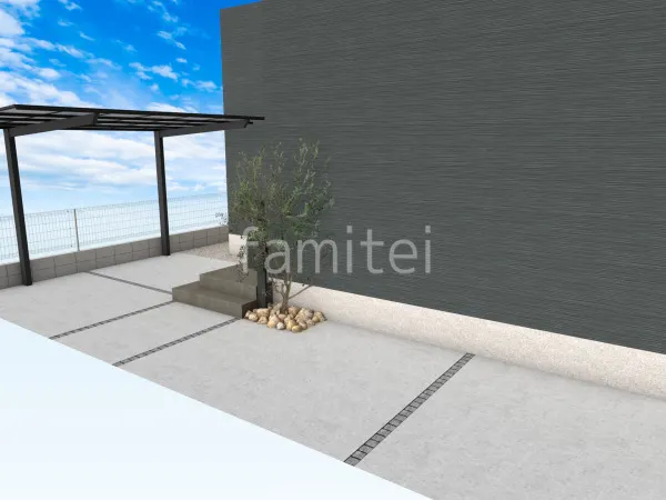 カーポート 土間コンクリート シンボルツリー