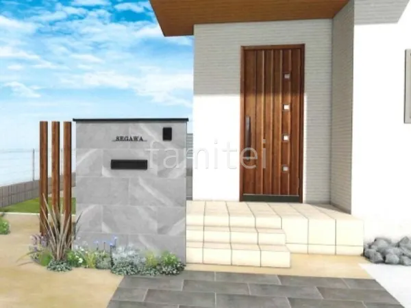 タイル門柱　角柱