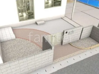 アプローチ　洗出し