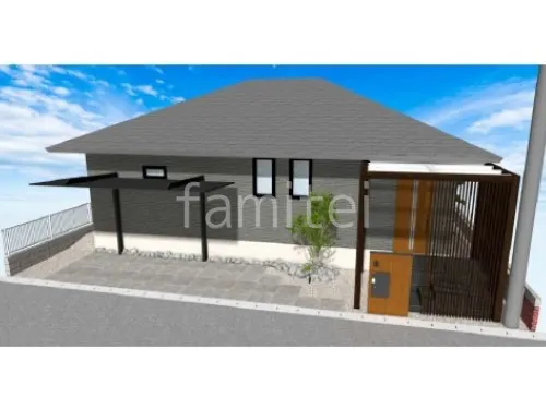 1台用カーポート　床タイル貼り