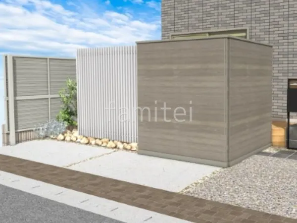 多段目隠しフェンス　目隠しボード