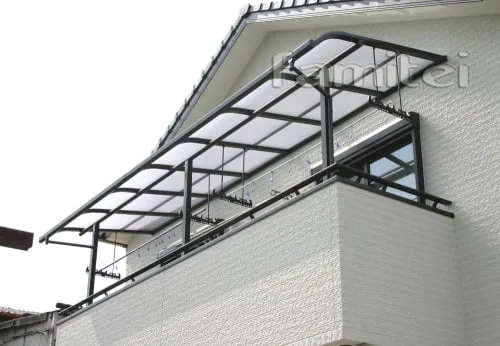 ベランダ物干し 新日軽ファインテラス屋根2F　洗濯竿掛け