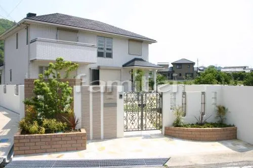 クローズ外構　レンガ花壇