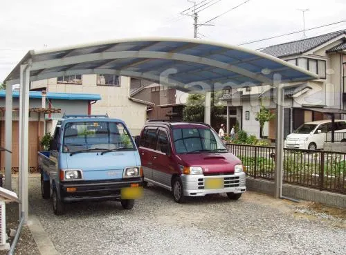 車庫ガレージ屋根　YKK レイナポート2台