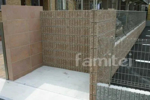 ゴミ置き場 化粧ブロック ユニソン シャモティ　　メッシュフェンス