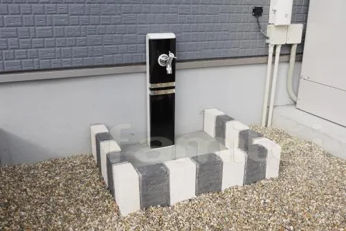 オリジナル立水栓 　縁石レンガ 東洋工業クロームウォール　/　水栓 オンリーワン トリムライン