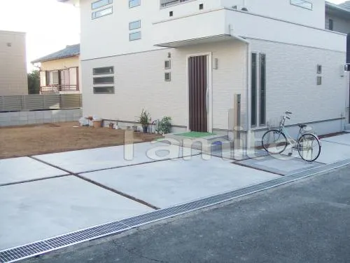 新築オープン外構　土間コンクリート