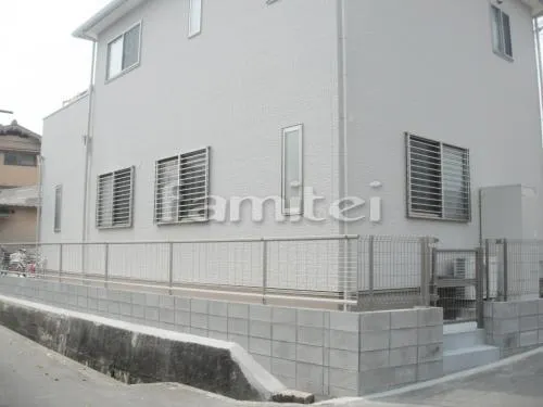 勝手口門扉 TOEX ハイグリッド片開き 境界メッシュフェンス塀