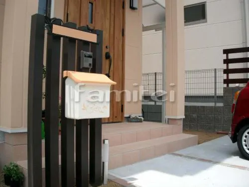 木製調アルミ角柱プランパーツ門柱 郵便受けポスト ディーズガーデンスタッコ