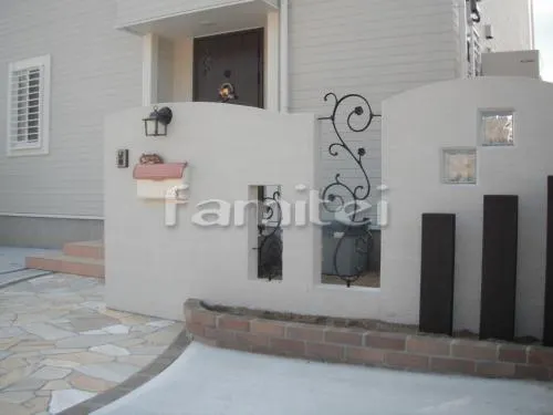 南欧風門柱 木製調FRP角柱 ディーズガーデンアルファーウッド