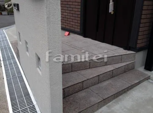 アプローチ 床石貼り 御影石