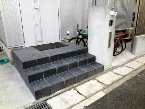 ブロック門柱 シンプル 郵便受けポスト