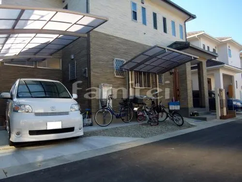 新築オープン外構 車庫まわり