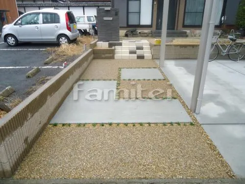 アプローチ 床洗い出し