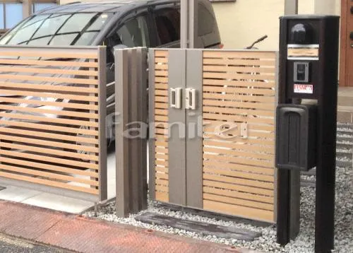 玄関門扉 LIXILリクシル ジオーナB3型 05・09-12 親子開き TOEXトエックス 隙間隠しアルミ角柱 デザイナーズパーツ 角材