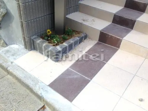 レンガ花壇 植栽 下草 低木