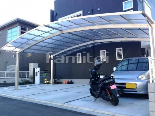 カーポート YKKAP レイナポートグラン 横3台用(ワイド トリプル) R型アール屋根