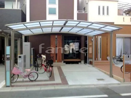 カーポート LIXILリクシル カーブポートシグマ3 TOSTEMトステム 横2台用(ワイド ツイン) R型アール屋根