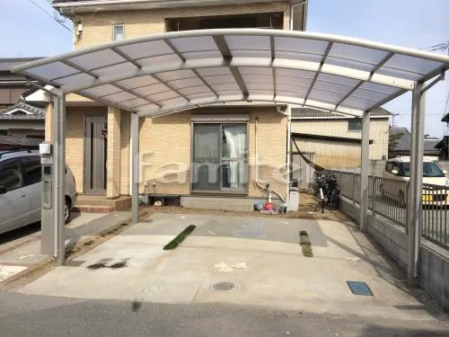 カーポート YKKAP レイナポートグラン 横2台用(ワイド ツイン) R型アール屋根