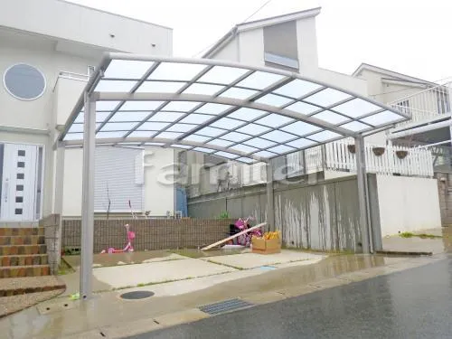 カーポート LIXILリクシル カーブポートシグマ3 TOSTEMトステム 横2台用(ワイド ツイン) R型アール屋根