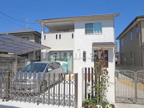 新築モダン クローズホワイト外構