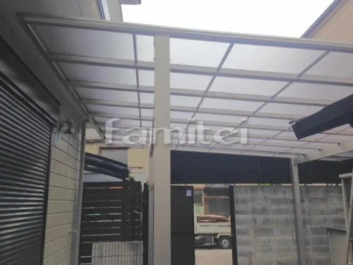 洗濯干し屋根 YKKAP エフルージュグラン カーポート横2台用(ワイド ツイン) F型フラット屋根