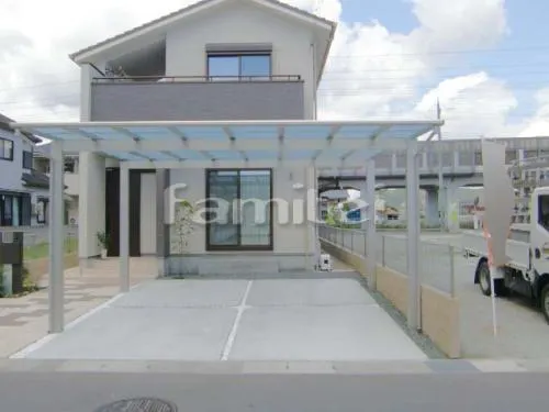 カーポート YKKAP エフルージュグラン 横2台用(ワイド ツイン) F型フラット屋根