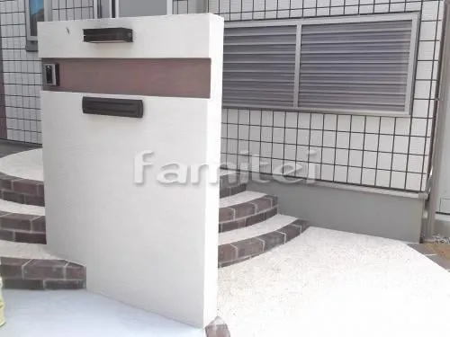 玄関アプローチ 床樹脂洗い出し仕上げ ワイズ ストーンパス 縁