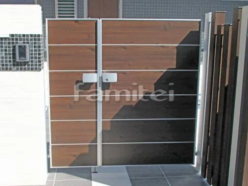 玄関門扉 三協アルミ マイリッシュA8型 04・08-12 親子両開き