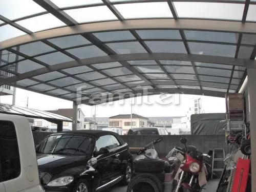 駐車場屋根 カーポート LIXILリクシル カーブポートシグマ3 TOSTEMトステム 横2台用(ワイド ツイン) R型アール屋根