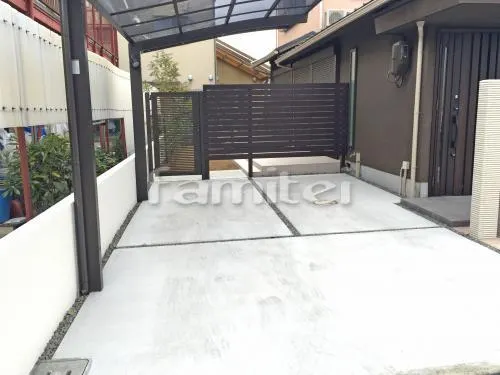 駐車場ガレージ床 土間コンクリート 砂利目地