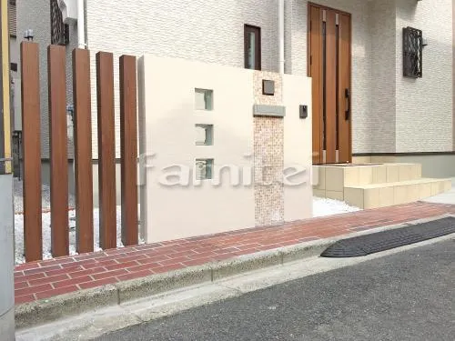 玄関まわり 門柱 ポスト 化粧砂利 ポーチ