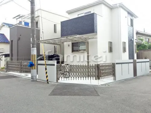 新築シンプルモダン セミクローズ外構