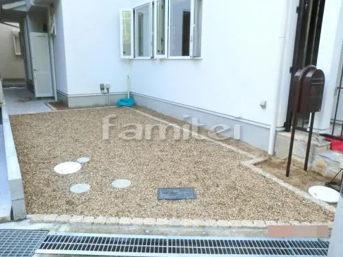 駐車場ガレージ床 床洗い出し仕上げ 砂味敷き