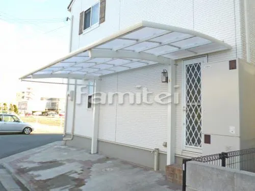 カーポート YKKAP レイナポートREグラン 1台用(単棟) R型アール屋根 前下がり 逆勾配