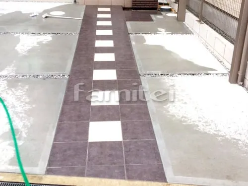 玄関アプローチ 床タイル貼り INAXイナックス マルモアート300角 MA-11 MA-12 LIXILリクシル