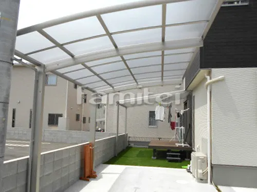 カーポート YKKAP レイナポートグラン 1台用(単棟) R型アール屋根 土間コンクリート