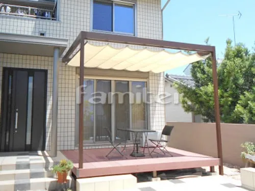 ひさし除け屋根 TAKASHOタカショー フレーム・ポーチ 壁付けタイプ 日除け ロープ式開閉シェード