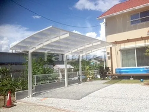 カーポート YKKAP レイナポートグラン 縦1.5台用(1台+延長 縦連棟) R型アール屋根