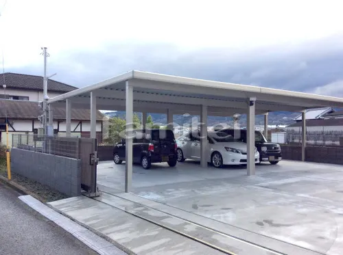 駐車場ガレージ カーポート YKKAP レオンポート 折板屋根 引き戸門扉 三協アルミ ライディート1型