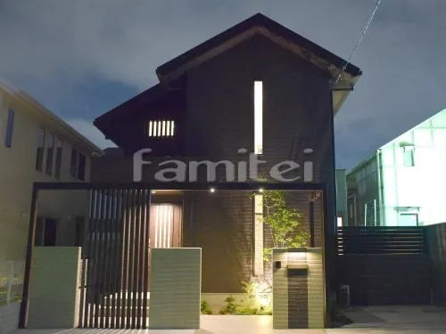 新築ハイクラス オープン外構 ライティング