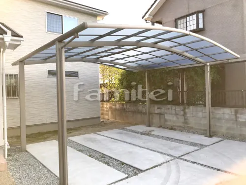 カーポート LIXILリクシル ネスカR 横2台用(ワイド ツイン) R型アール屋根