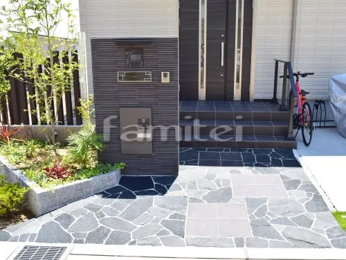 玄関まわり 門柱 アプローチ 植栽