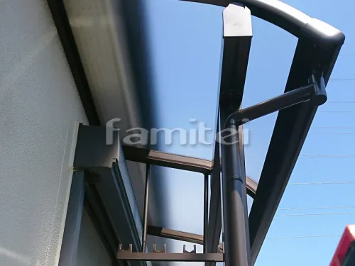 ベランダ屋根 レギュラーテラス屋根 2階用 R型アール屋根 物干し