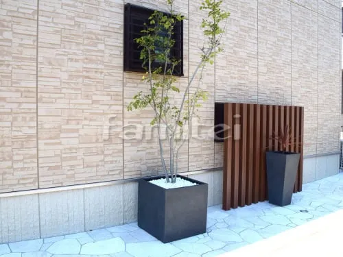 シンボルツリー プランター TAKASHOタカショー キューブポットの外構