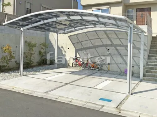 カーポート YKKAP レイナポートグラン 横2台用(ワイド ツイン) R型アール屋根