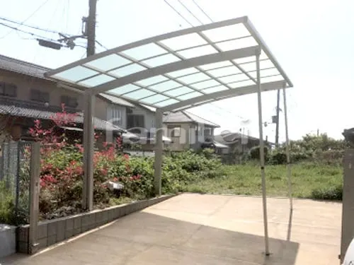 カーポート プライスポート 1台用(単棟) R型アール屋根 サポート柱