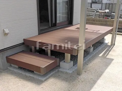 人工木ウッドデッキ YKKAP リウッドデッキ200 階段ステップ1段