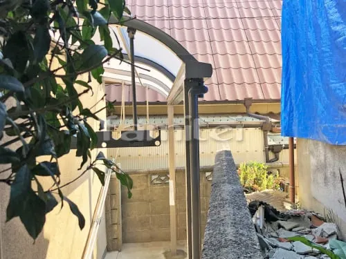 雨除け屋根 LIXILリクシル スピーネ 1階用 R型アール屋根 物干し