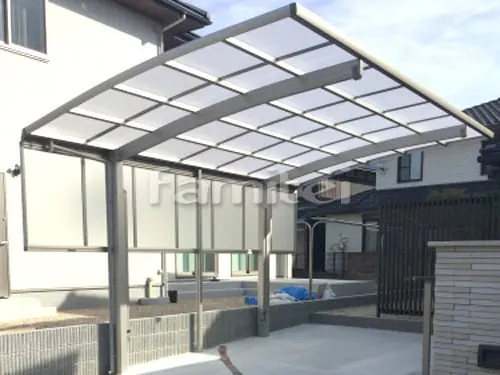 カーポート YKKAP レイナポートグラン 1台用(単棟) R型アール屋根